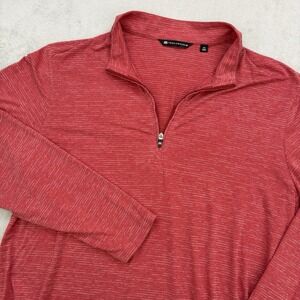 Travis Mathew 1/4 Zip Mens XXL Red The Heater Pullover Performance Golf Preppy
